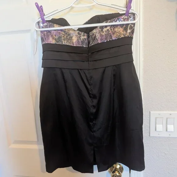 ELEGANT Strapless Sequin 2 PC Dress | 12 | Mini & Overskirt | EUC | PROM READY - Picture 5 of 12